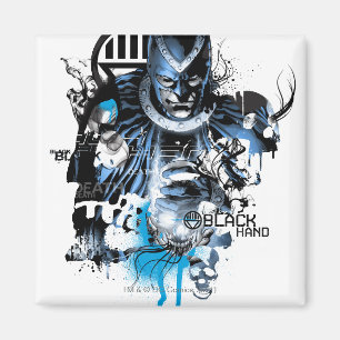 Imán Mano negra - collage azul