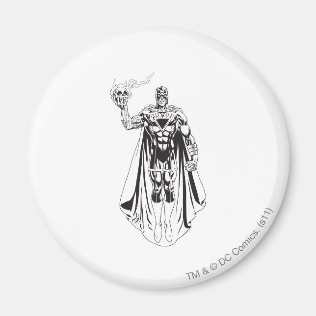 Imán Mano negra con cráneo 3 (Frente)