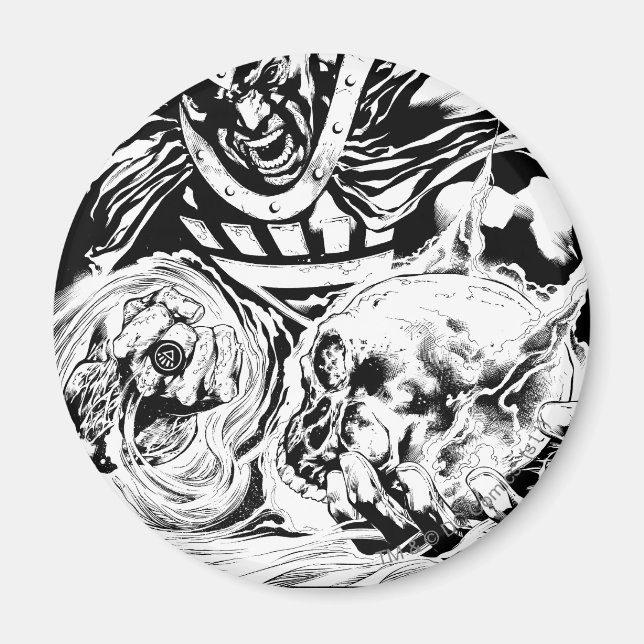 Imán Mano negra con panel de cráneo 2 (Frente)