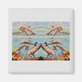 Imán Mano Pintada Por Número | Delfines lúdicos |