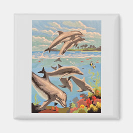 Imán Mano Pintada Por Número | Delfines lúdicos | Ofici