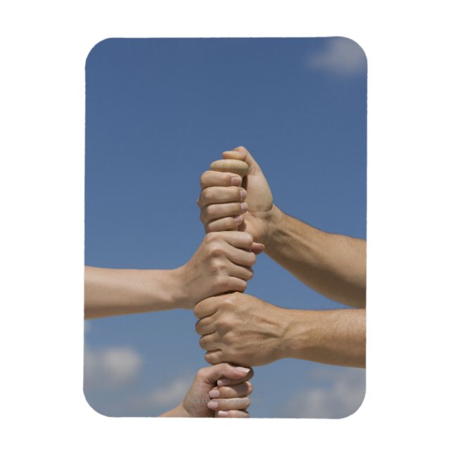 Imán Manos de equipo en el trasero (Vertical)