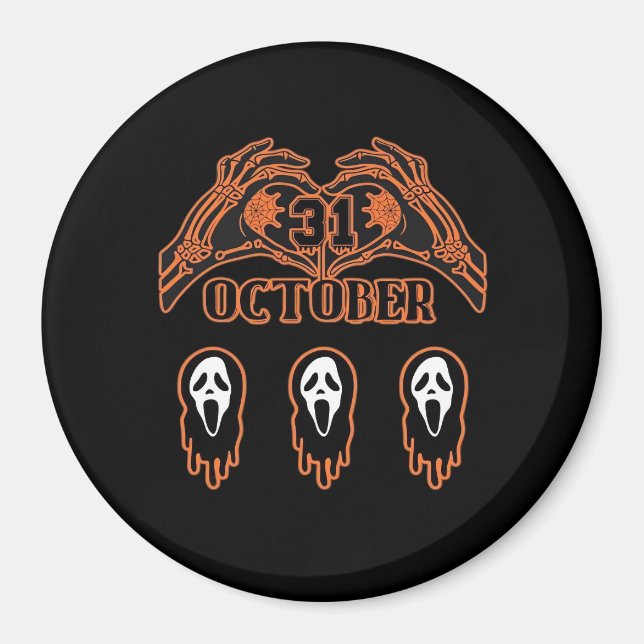 Imán Manos De Esqueleto Para Halloween Clásico (Frente)