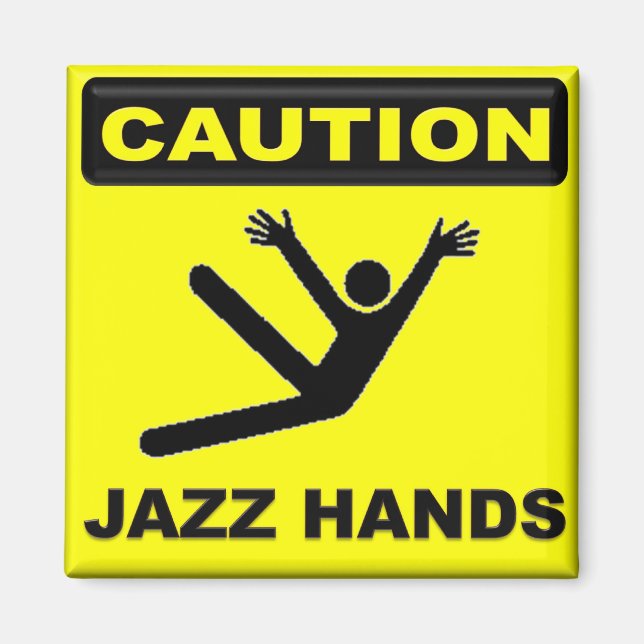 Imán Manos de jazz de precaución (Frente)