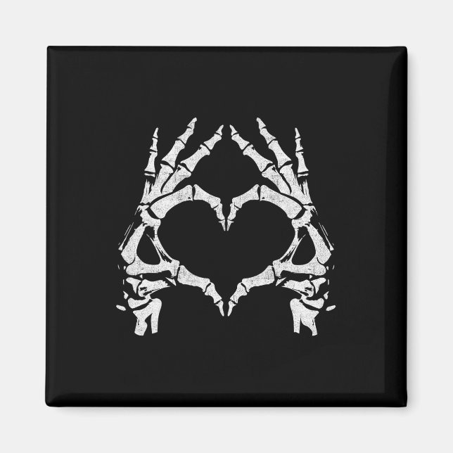 Imán Manos del corazón - Halloween - Skeleton manos Cor (Frente)