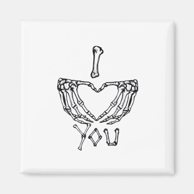 Imán Manos Skeleton Haciendo Un Corazón (Frente)