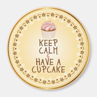 Imán Mantén la Calma Toma una Cupcake - elegante fondo