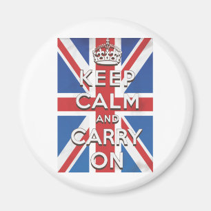 Imán Mantén la calma y sigue adelante Bandera británica