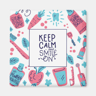 Imán Mantén La Calma Y Sonríe  Frase corta