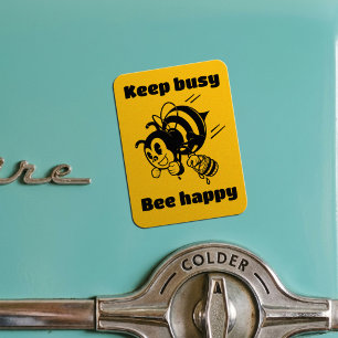 Imán Mantén Ocupado Sé Feliz Abeja Ocupada Caricatura M