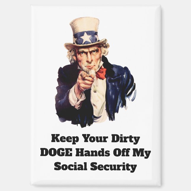 Imán Mantén tus manos sucias sin mi seguridad social (Anverso)