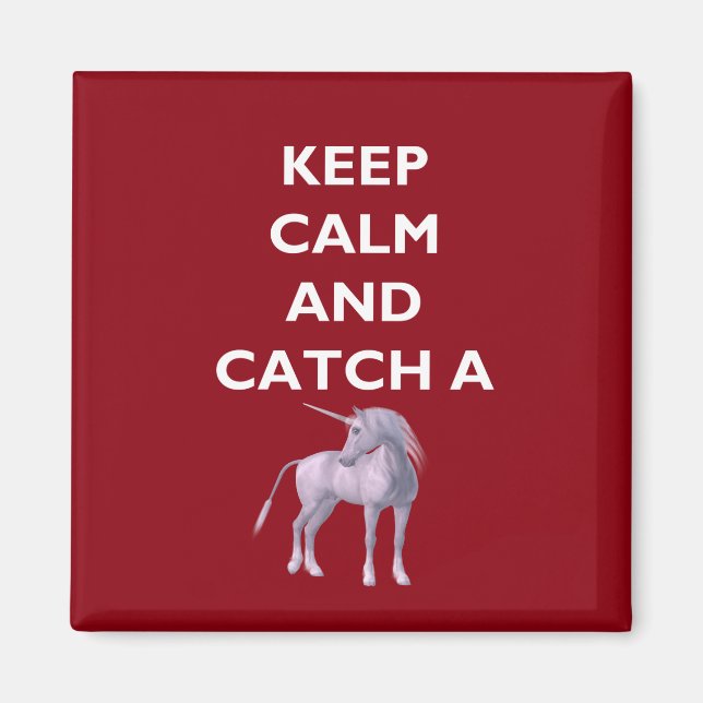 Imán Mantener la calma atrapar una fuente blanca de uni (Frente)