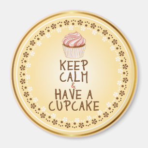 Imán Mantener la calma Ten un pastel - fondo elegante
