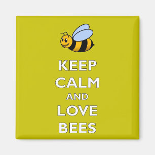 Imán Mantener la calma y amar a las abejas - Fridge Mag