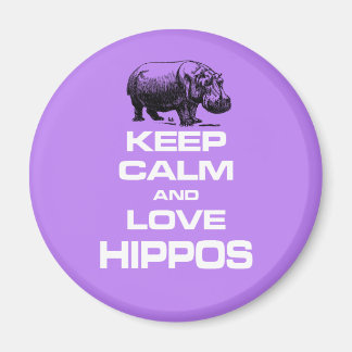 Imán Mantener la calma y amar Hippos Hippotamus Diseño 