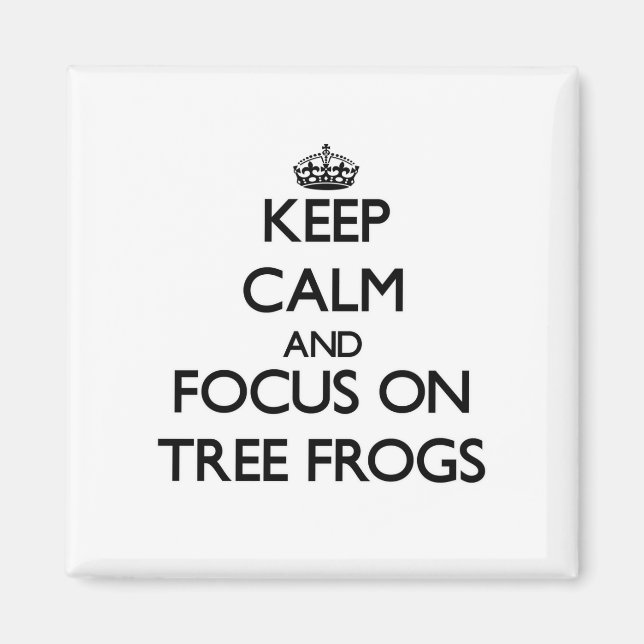 Imán Mantener la calma y concentrarse en ranas de árbol (Frente)