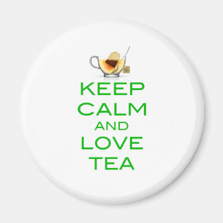 Imán Mantener la calma y el amor Tea diseño original