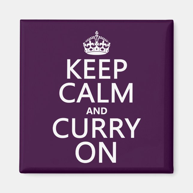 Imán Mantener la calma y el curry encendidos (Frente)
