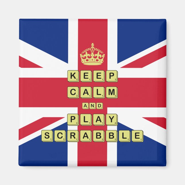 Imán Mantener la calma y jugar a juegos de mesa (Frente)