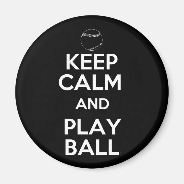 Imán Mantener la calma y jugar a la bola (Frente)