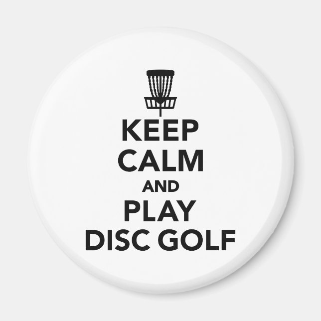 Imán Mantener la calma y jugar al golf en disco (Frente)