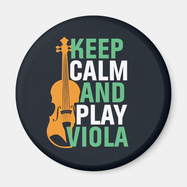 Imán Mantener la calma y jugar al violín de la viola (Frente)