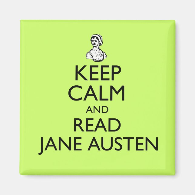 Imán Mantener La Calma Y Leer Jane Austen Magnet (Frente)