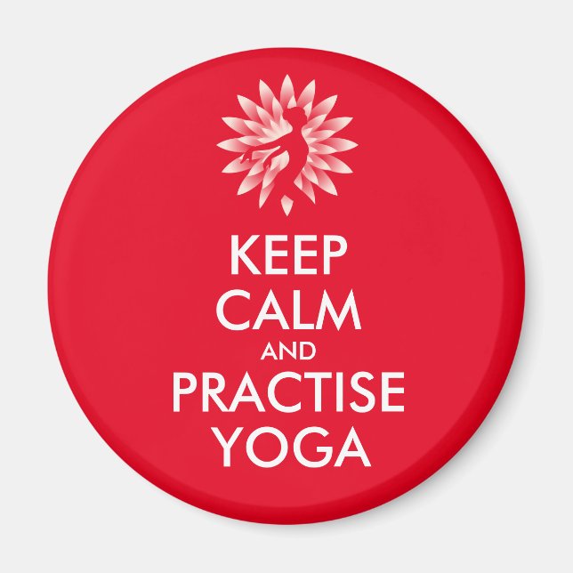Imán Mantener la calma y practicar yoga (Frente)