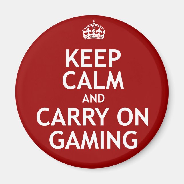 Imán Mantener la calma y seguir jugando (Frente)