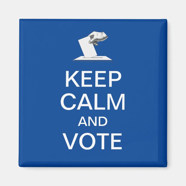 Imán Mantener la calma y votar 2026 (Frente)