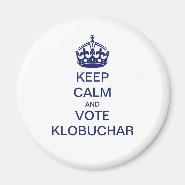 Imán Mantener la calma y votar por Klobuchar (Frente)