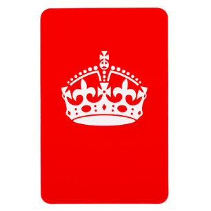 Imán MANTENER TRANQUILA CORONA en el Personalizar rojo