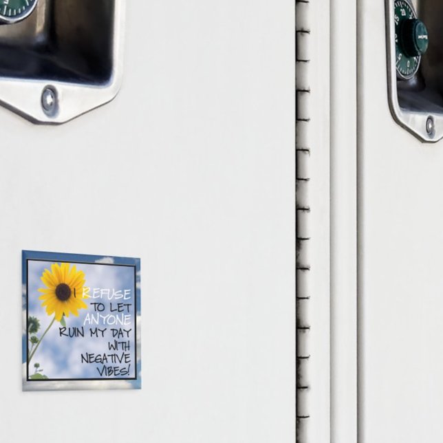 Imán Manteniendo Un Texto Positivo Con Un Girasol En El (2' square magnet)