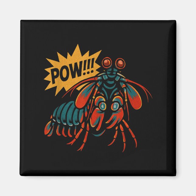 Imán Mantis Shrimp W Punch Funny Ocean Animal  (Frente)