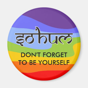 Imán Mantra SO HUM - contorno blanco y negro plano