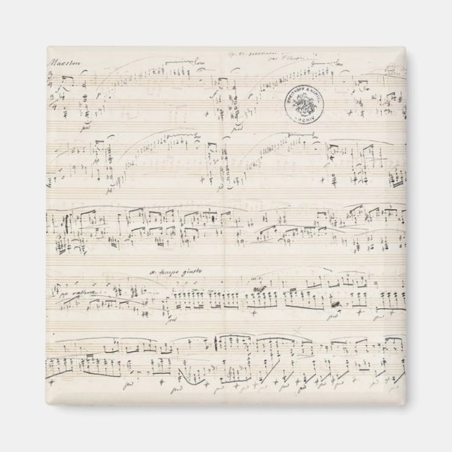 Imán manuscrito de Chopin Polonez-Fantasy (Frente)