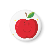 Manzana roja con cara feliz