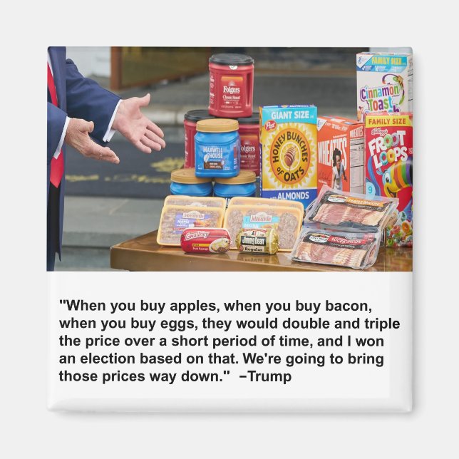 Imán Manzanas, Bacon y Huevos 'Fridge Magnet (Frente)