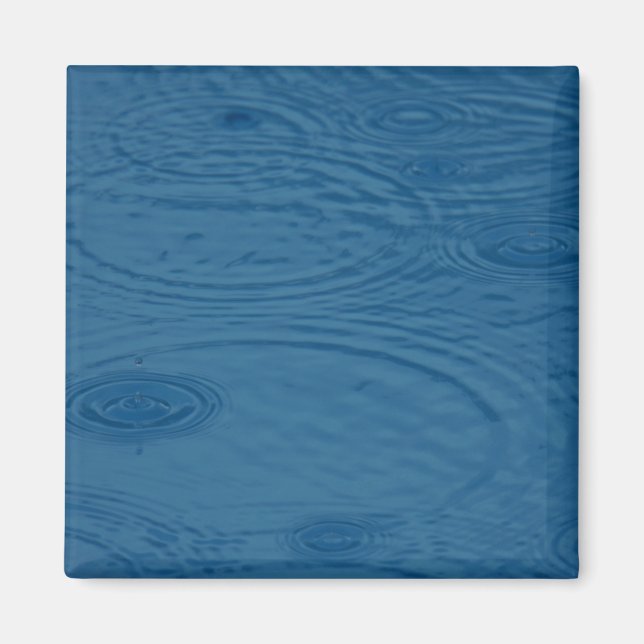 Imán Manzanas de lluvia (Olas de agua azul) (Frente)