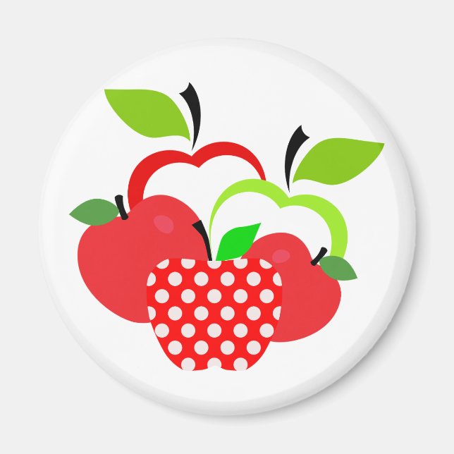 Imán Manzanas rojas y verdes (Frente)