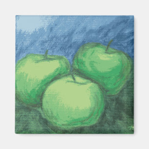 Imán Manzanas verdes en pasteles del aceite