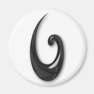 Imán Maori-Fish Hook-obsidian