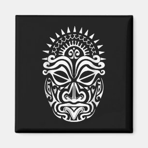Imán Maorí Polinesia Tattoo Haka Dance Face Mask Head