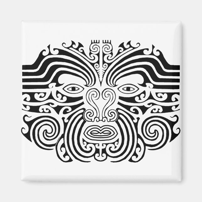 Imán Maori Tattoo - Black and White (Frente)