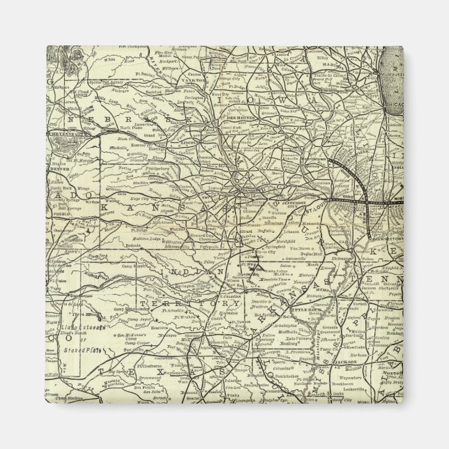 Imán Map Ohio y Mississippi Railway (Frente)