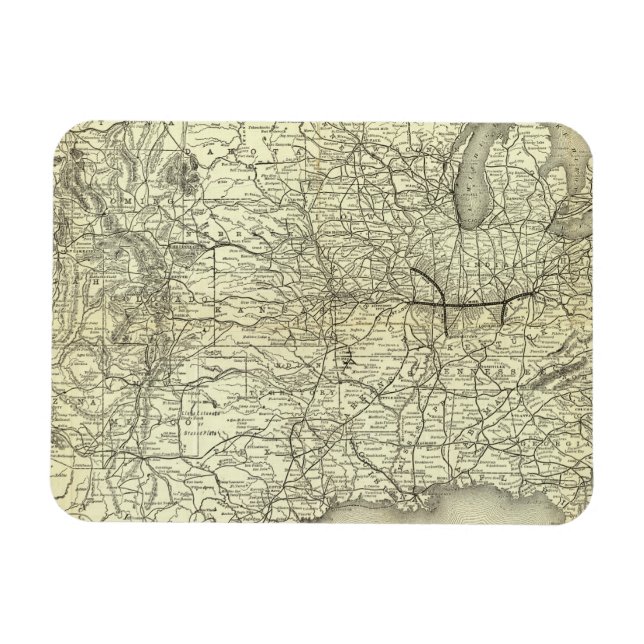Imán Map Ohio y Mississippi Railway (Horizontal)