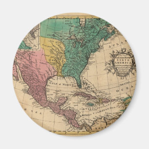 Imán Mapa 1763 de Norteamérica