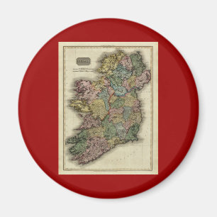 Imán Mapa 1813 de Irlanda de Juan Pinkerton