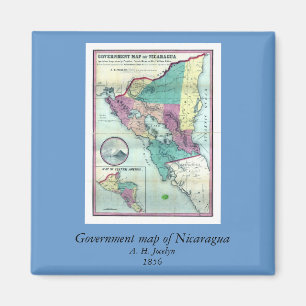 Imán Mapa 1856 del gobierno de Nicaragua de A.H.