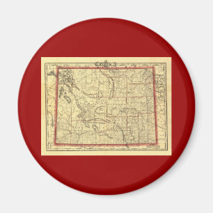 Imán Mapa 1895 de Wyoming